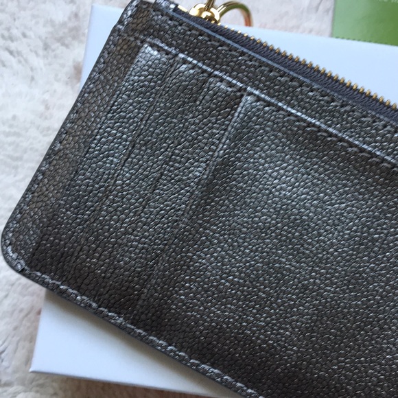 Kate Spade NWT Bitsy Laurel Way Glitter Gunmetal Silver Gold teensy bits - Picture 7 of 13